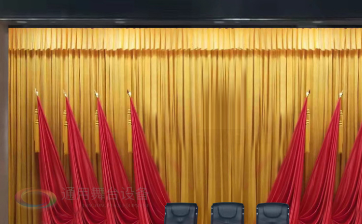 實德經(jīng)商，信譽永恒！會議廳舞臺幕布 學(xué)校阻燃幕布 機場演出電動舞臺阻燃幕布批發(fā) 訂做 阻燃處理